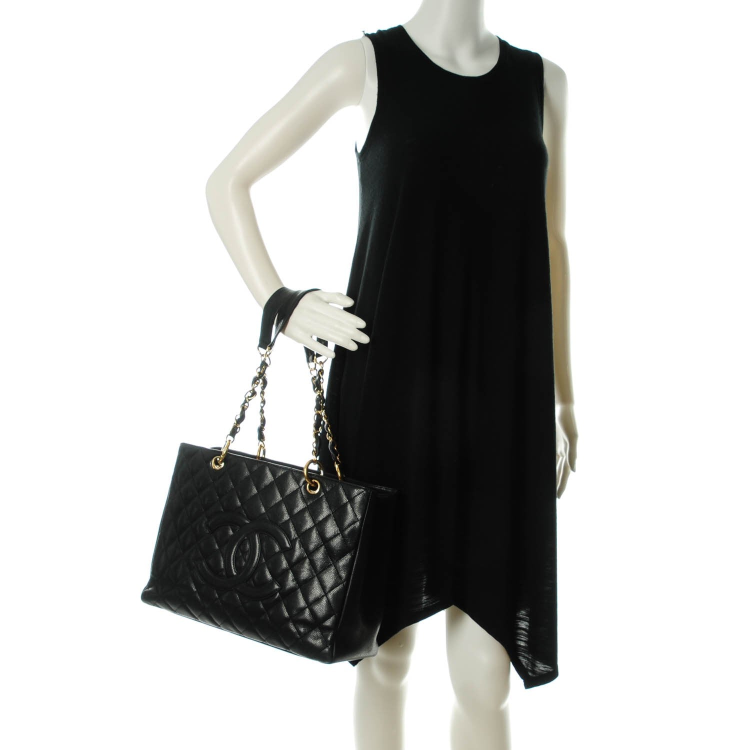 Chanel Caviar Quilted Grand Shopping Tote GST Black 2 of 7