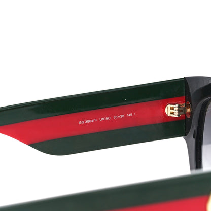 Gucci Acetate Oversized Rectangle Frame Web Sunglasses GG3864/S Black 5 of 8
