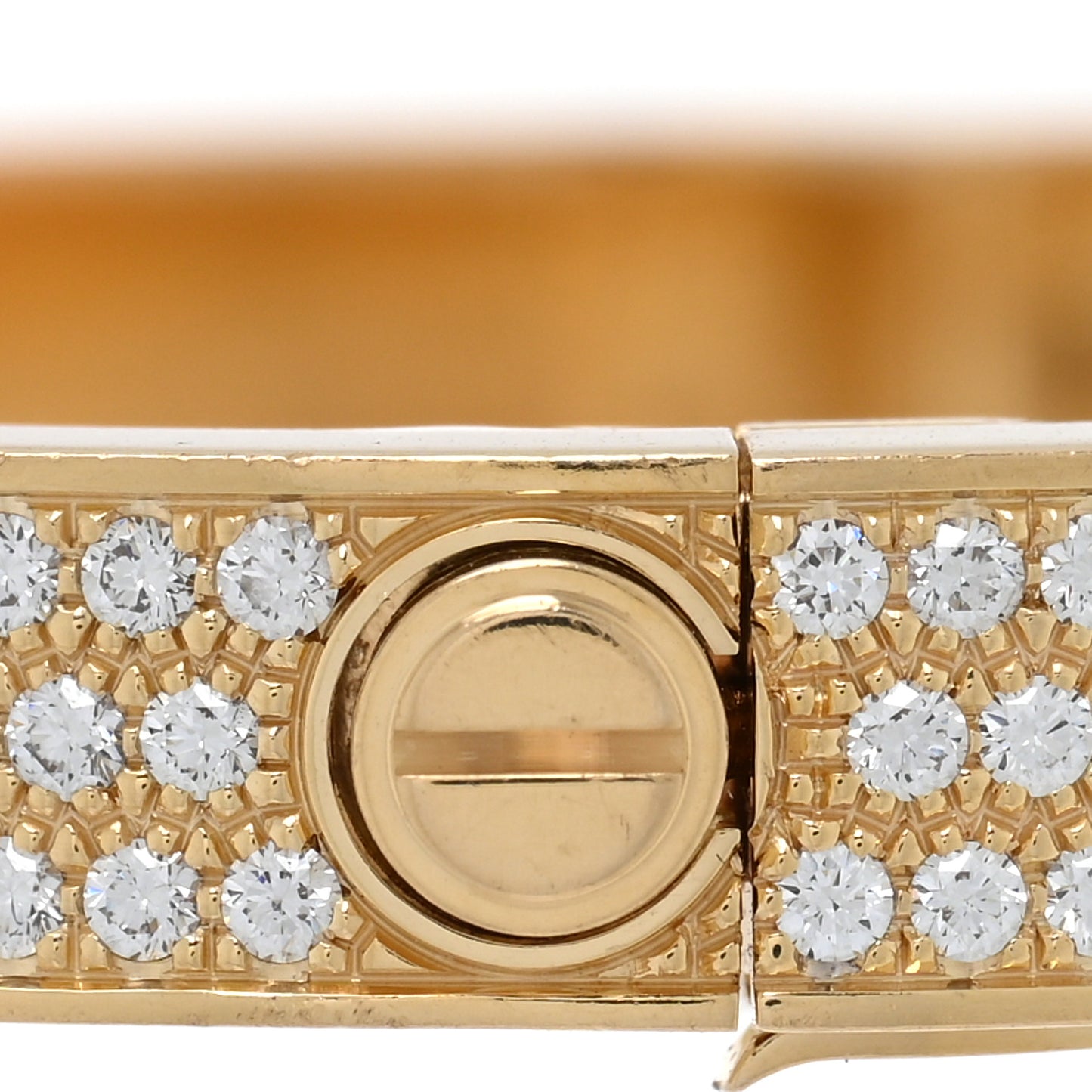 18K Yellow Gold Diamond LOVE Paved Bracelet 16