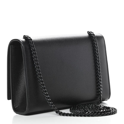 Saint Laurent Grain De Poudre Small Monogram Kate Satchel Black 3 of 10