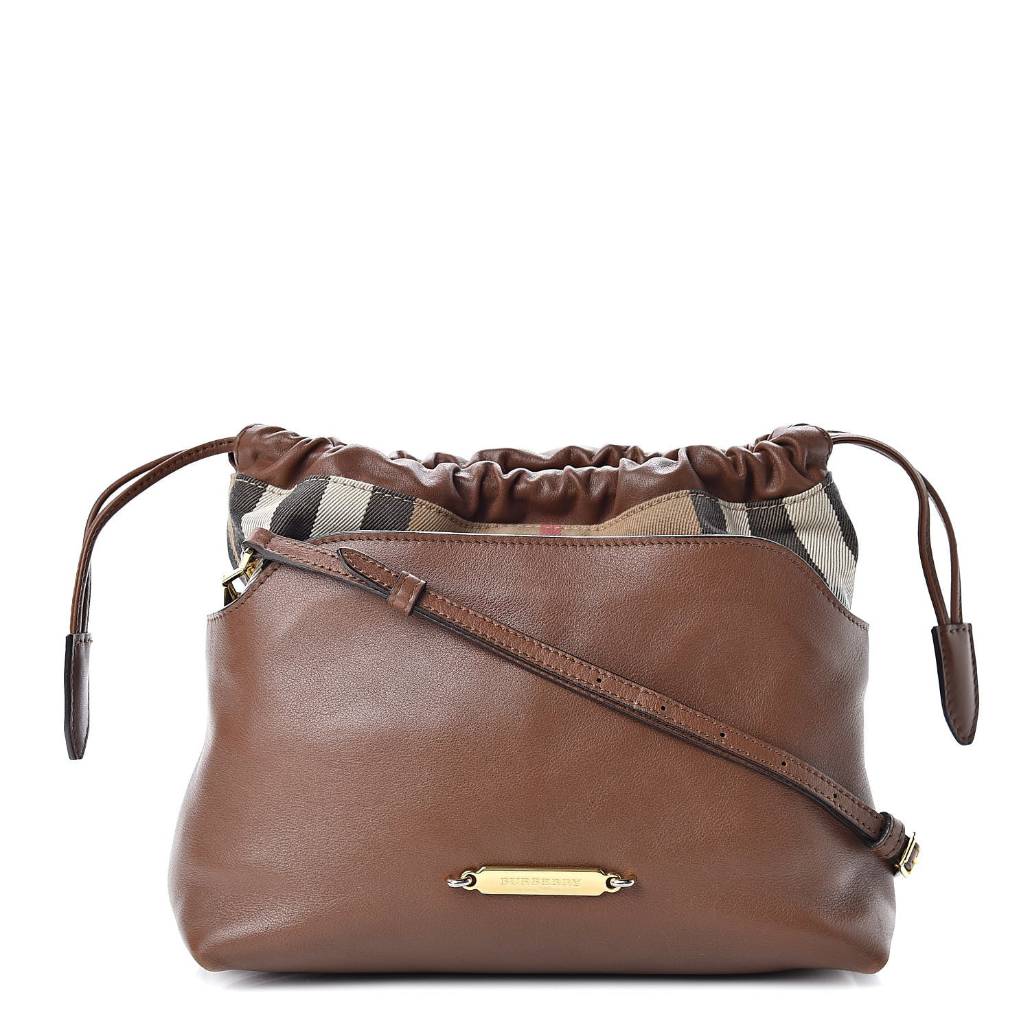 Burberry Calfskin House Check Little Crush Tan 1 of 15