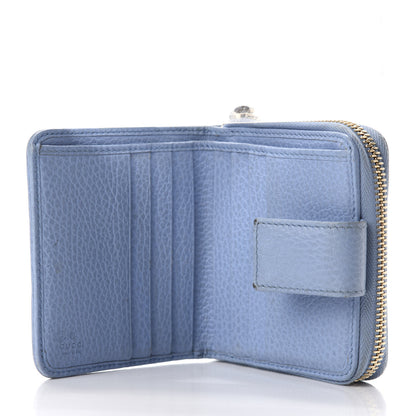 Gucci Monogram Dollar Calfskin Zip Around French Flap Wallet Beige Ebony Mineral Blue 5 of 12