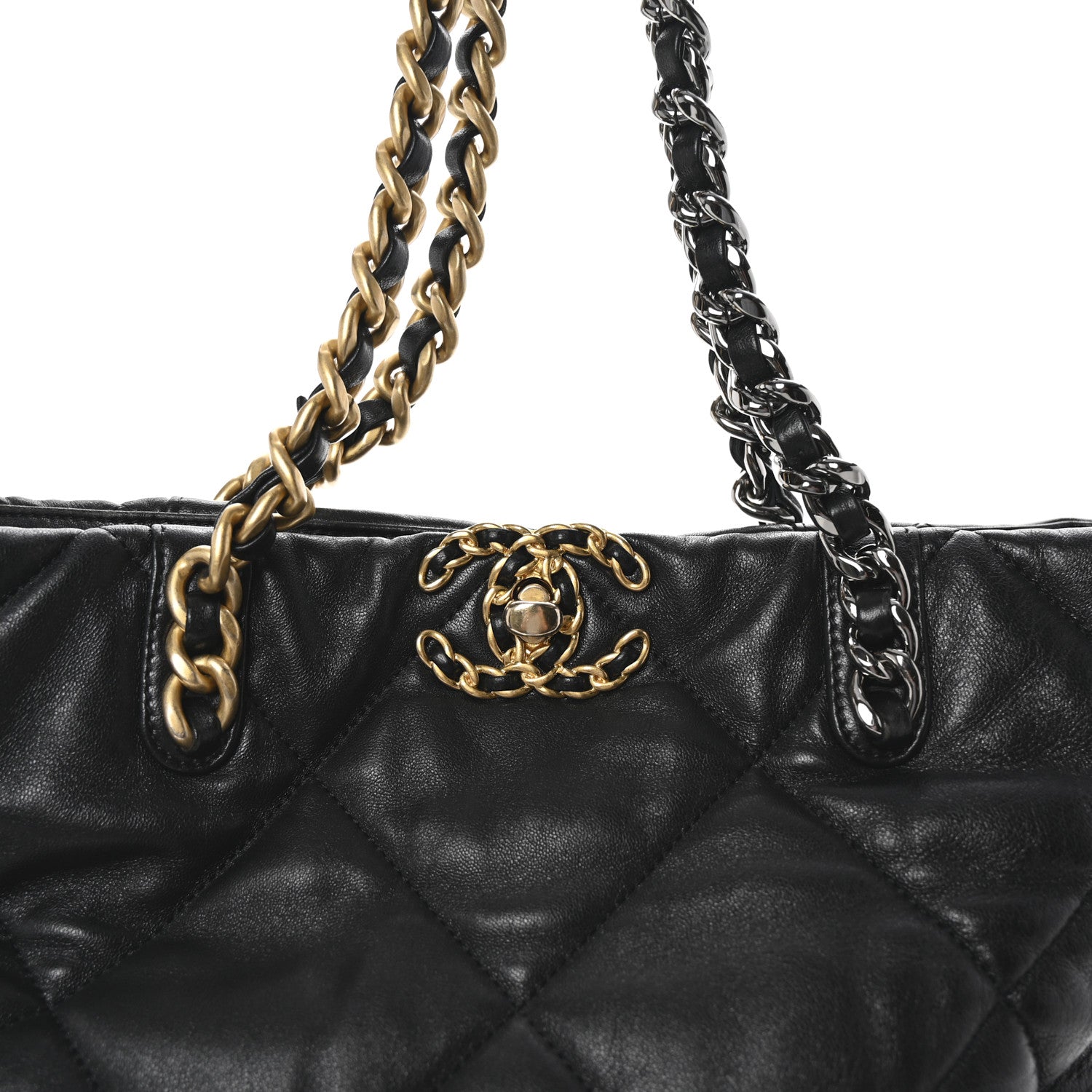 Chanel Lambskin Quilted Chanel 19 Shopping Bag Black 8 of 10