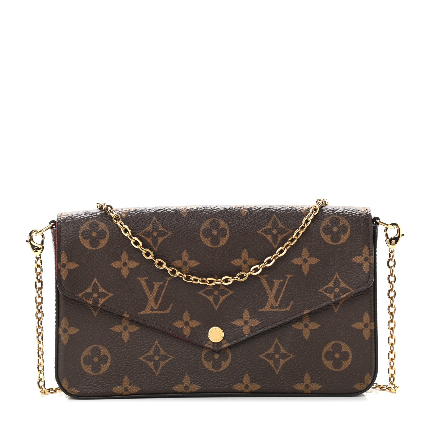 Louis Vuitton Monogram Pochette Felicie Chain Wallet Fuchsia 2 of 10