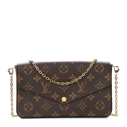 Louis Vuitton Monogram Pochette Felicie Chain Wallet Fuchsia 2 of 10