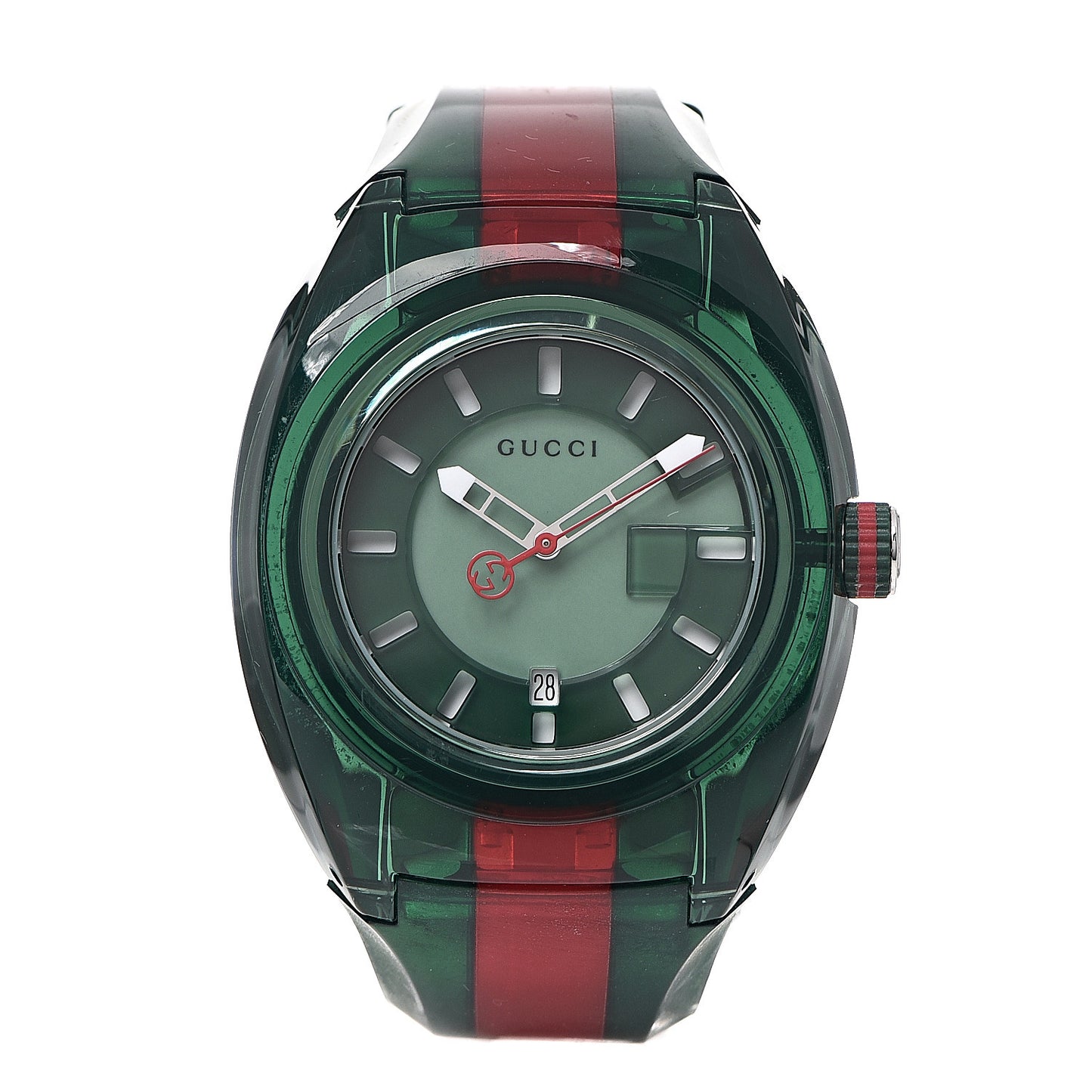 Stainless Steel Rubber 46mm Sync Web Quartz Watch Green