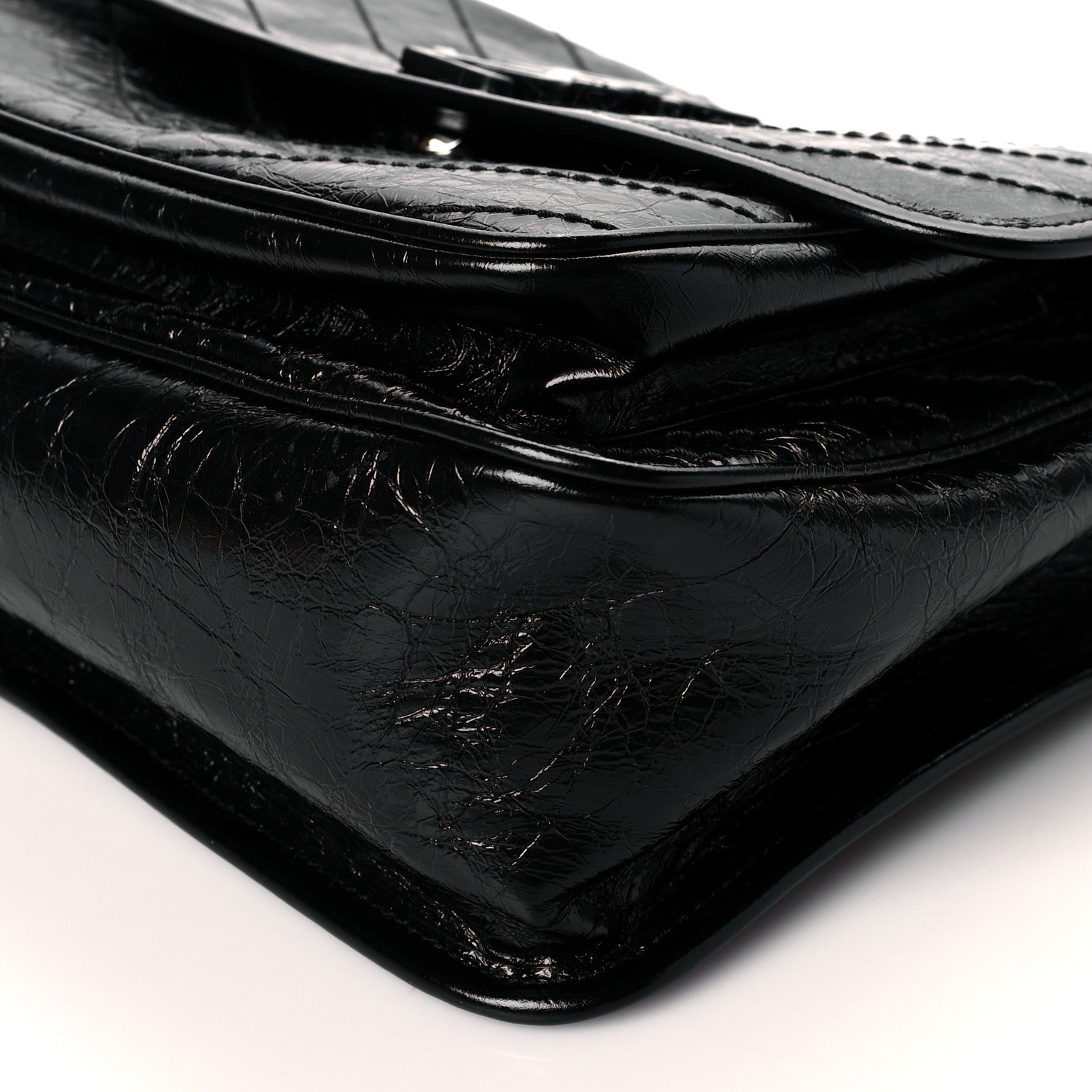 Saint Laurent Crinkled Calfskin Matelasse Monogram Medium Niki Chain Satchel Black 10 of 11