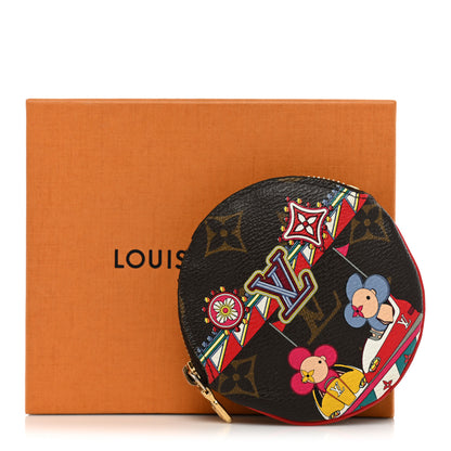Louis Vuitton Monogram 2020 Christmas Animation Bumper Cars Round Coin Purse Coquelicot 10 of 10