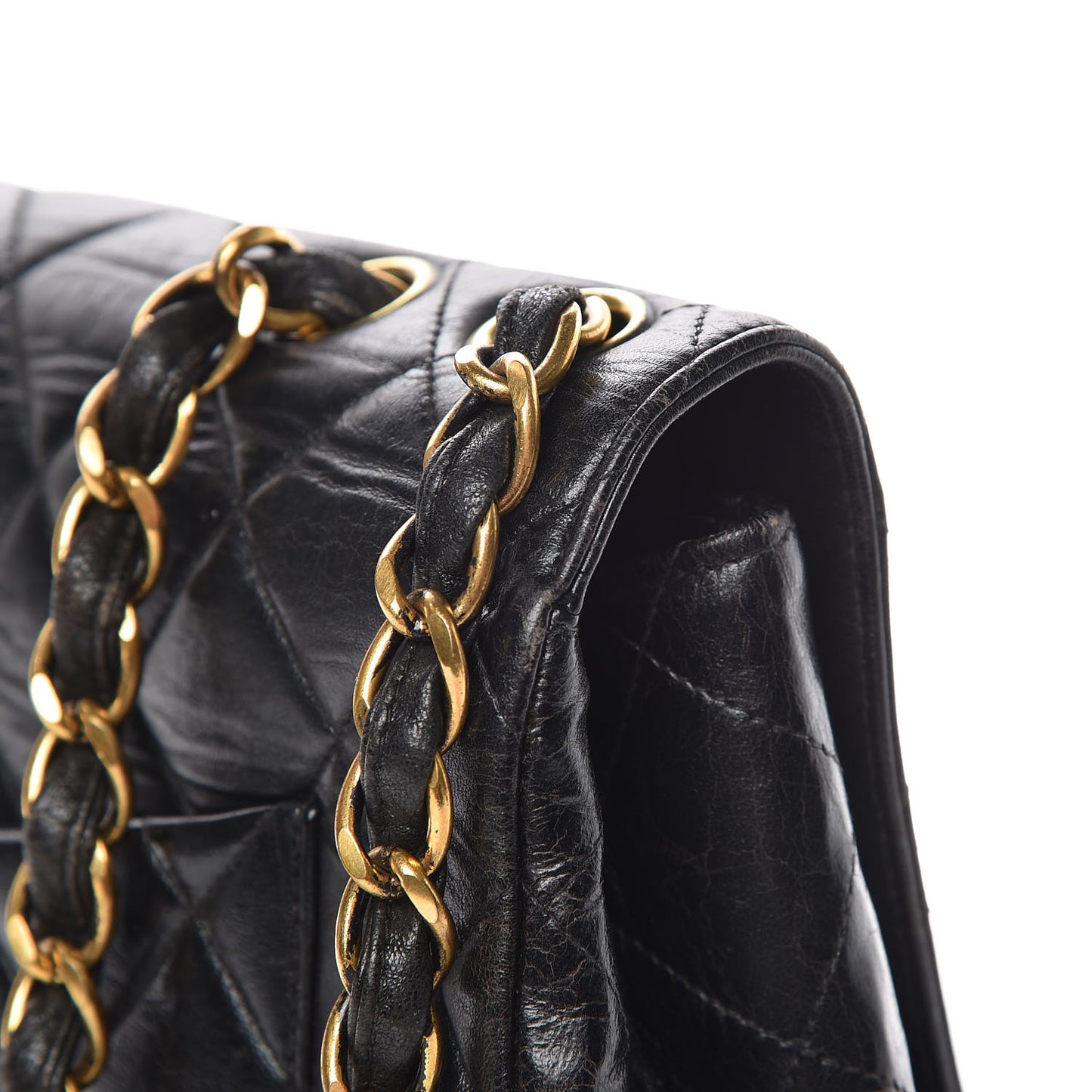 Lambskin Quilted Jumbo Single Flap Black