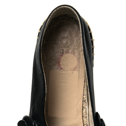Chanel Lambskin Camellia CC Espadrilles 40 Black 7 of 7