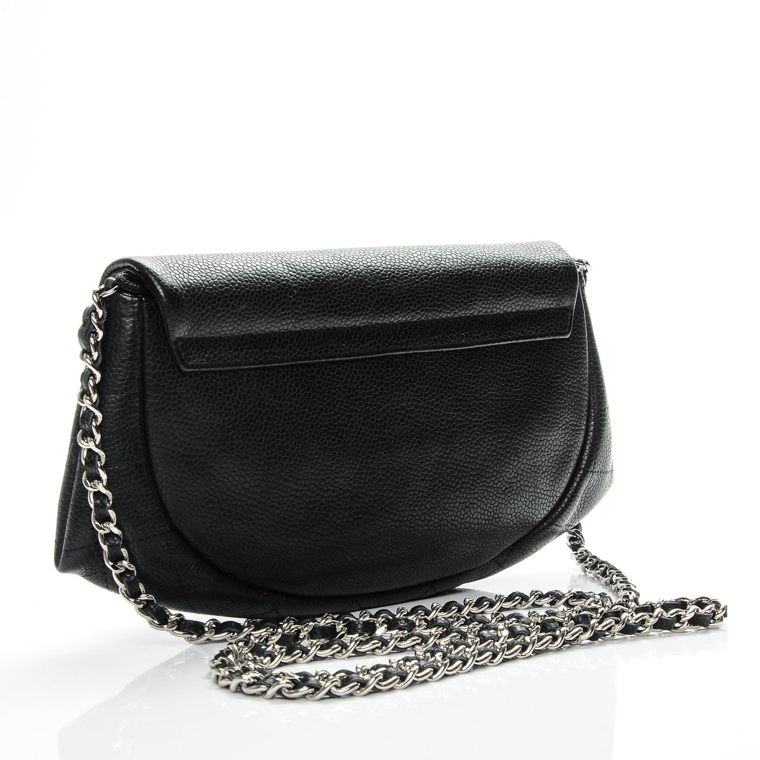 Chanel Caviar Half Moon Wallet On Chain WOC Black 3 of 8