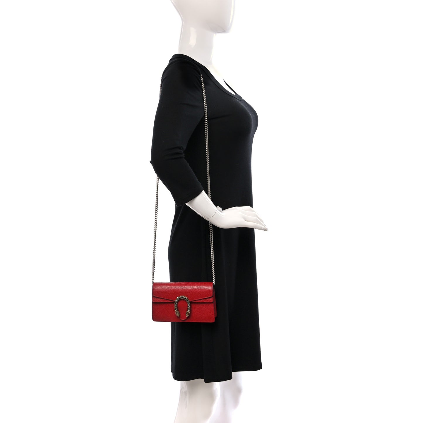 Calfskin Super Mini Dionysus Shoulder Bag Hibiscus Red