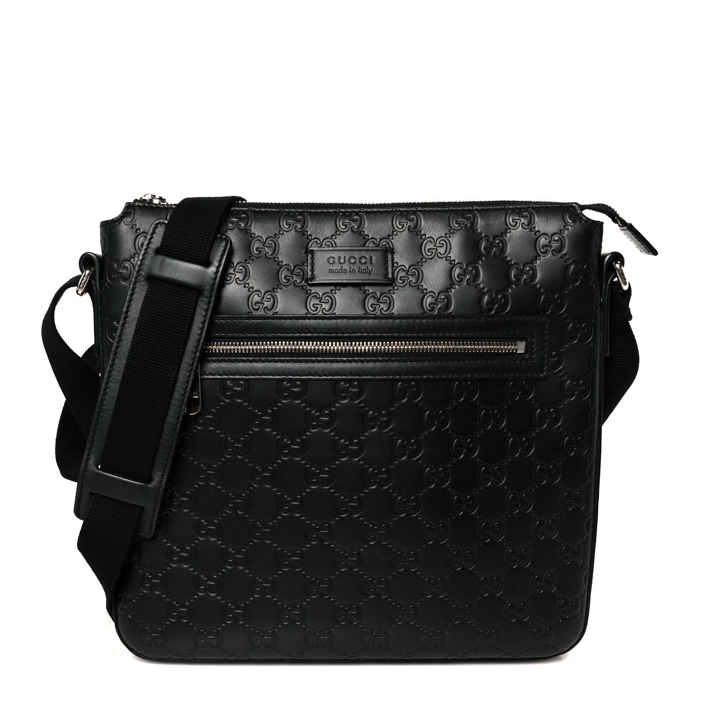 Guccissima Signature Medium Flat Messenger Bag Black