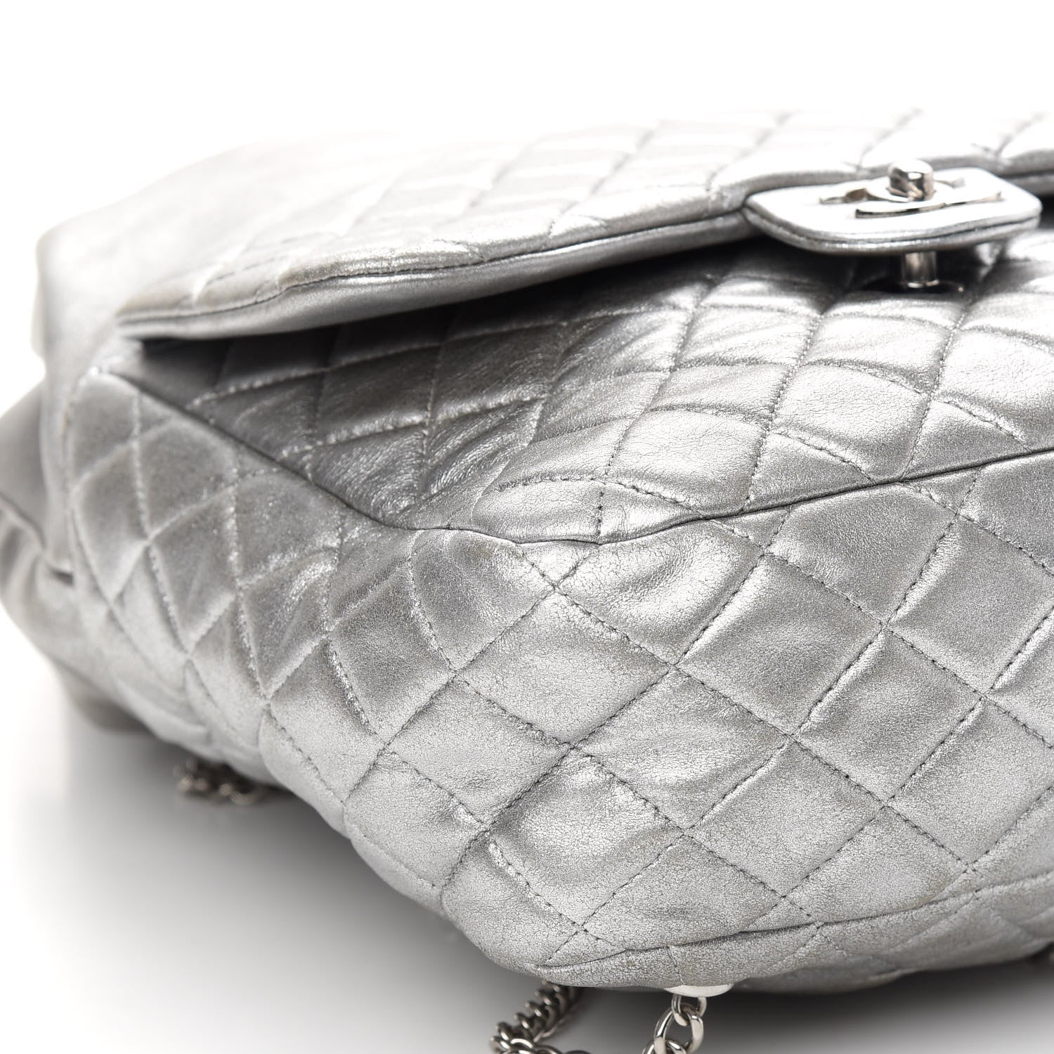 Chanel Metallic Lambskin Quilted Large In Seoul Backpack Silver 7 of 10