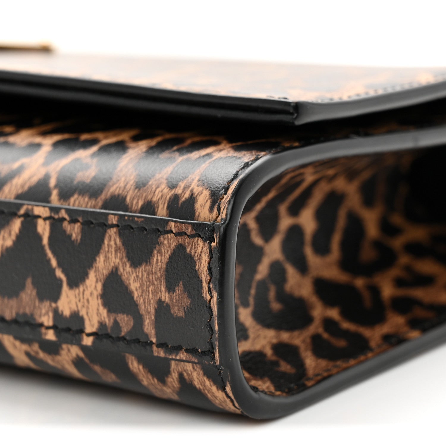Saint Laurent Calfskin Heart Leopard Printed Classic Monogram Kate Tassel Clutch Naturale 10 of 10