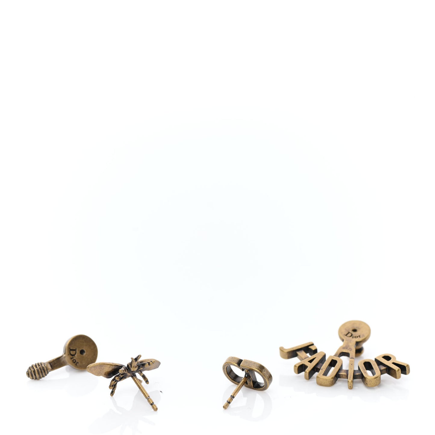 Metal J'Adior Earrings Aged Gold