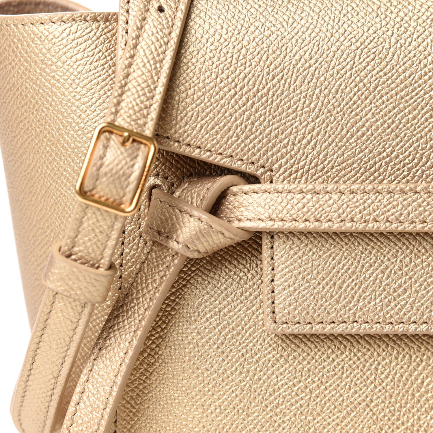 Celine Laminated Calfskin Nano Belt Bag Gold 8 of 10