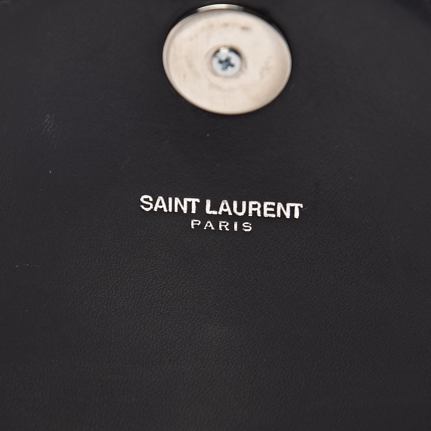 Saint Laurent Calfskin Monogram Chevron Studded Shoulder Bag Black 6 of 13