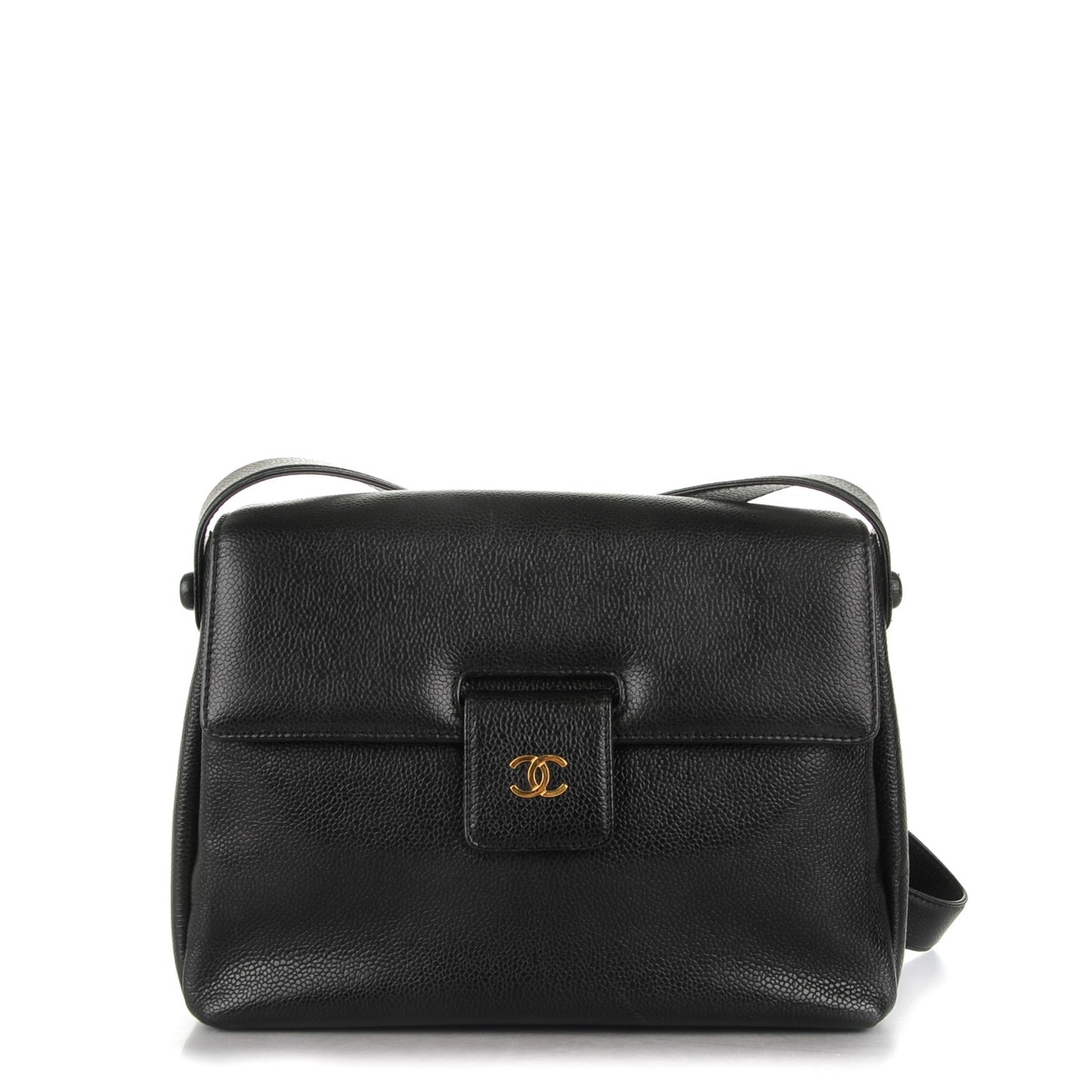 Caviar Medium Shoulder Bag Black