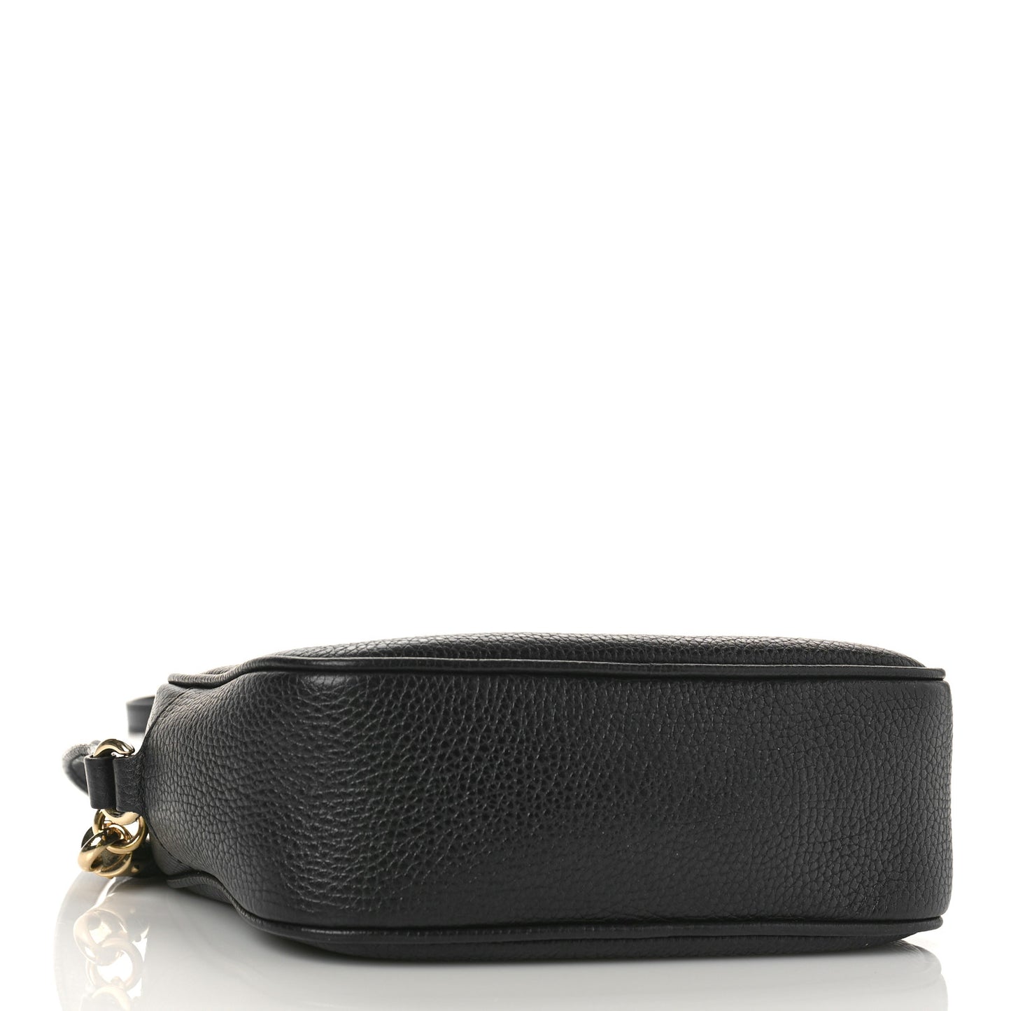 Pebbled Calfskin Small Soho Disco Bag Black