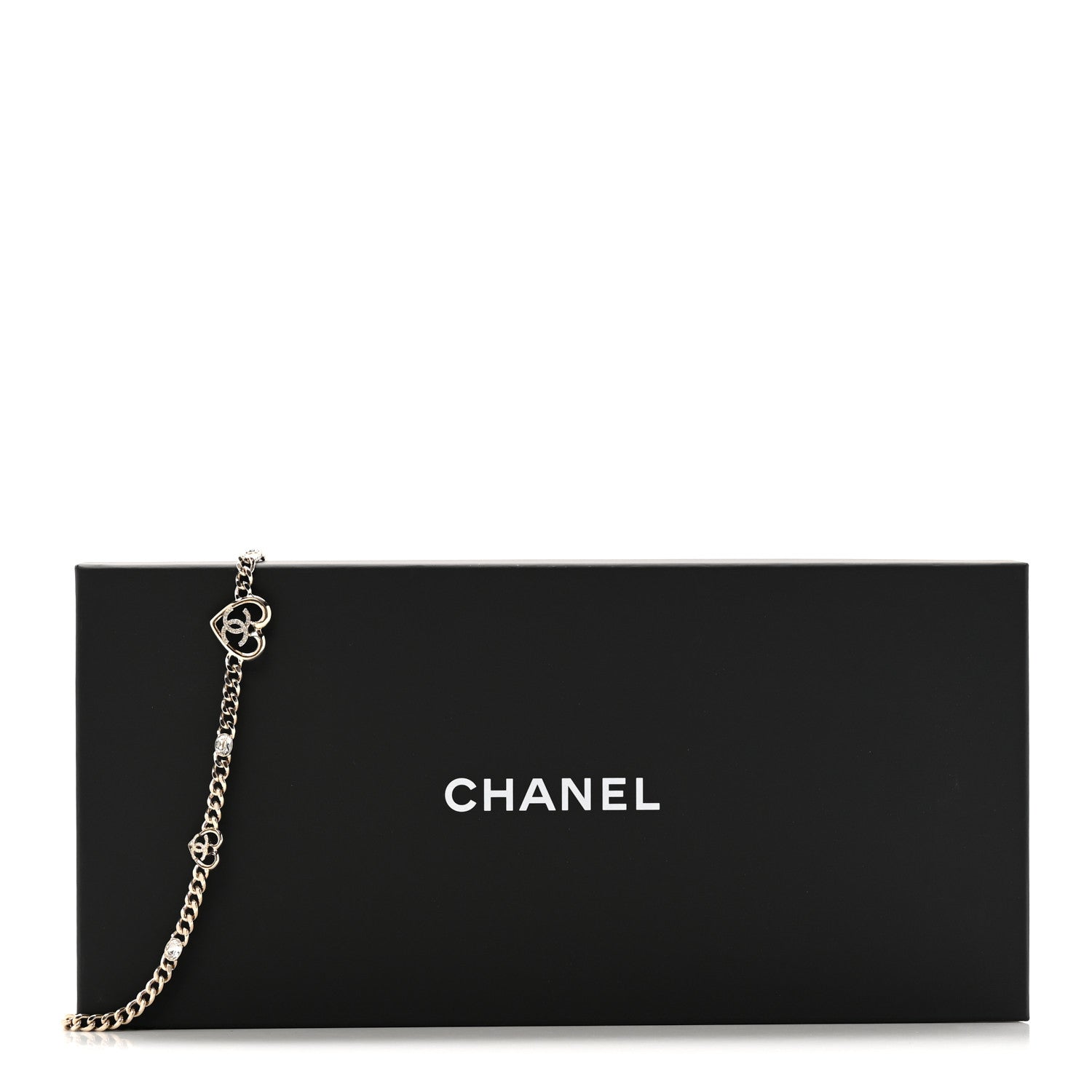 Chanel Metal Crystal CC Heart Chain Belt 90 Light Gold 4 of 4