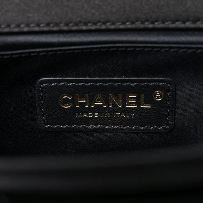 Chanel Velvet Quilted Small Camellia Flap Black 6 of 10