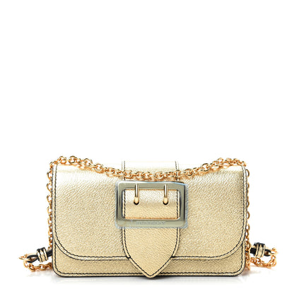 Burberry Metallic Soft Grain Calfskin Mini Phone Buckle Bag Gold 1 of 8