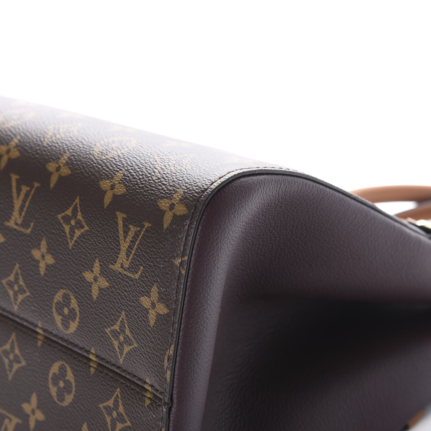 Louis Vuitton Calfskin Monogram Fold Tote MM Black Wine Cream 9 of 10
