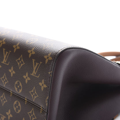 Louis Vuitton Calfskin Monogram Fold Tote MM Black Wine Cream 9 of 10