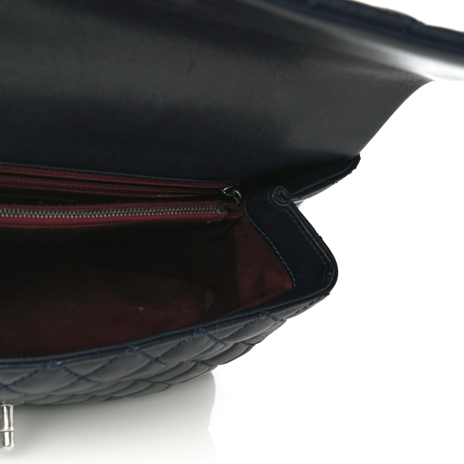 Chanel Caviar Quilted Medium Coco Handle Flap Navy Blue 5 of 14