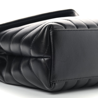 Saint Laurent Calfskin Y Quilted Monogram Small Loulou Chain Satchel Black 5 of 11