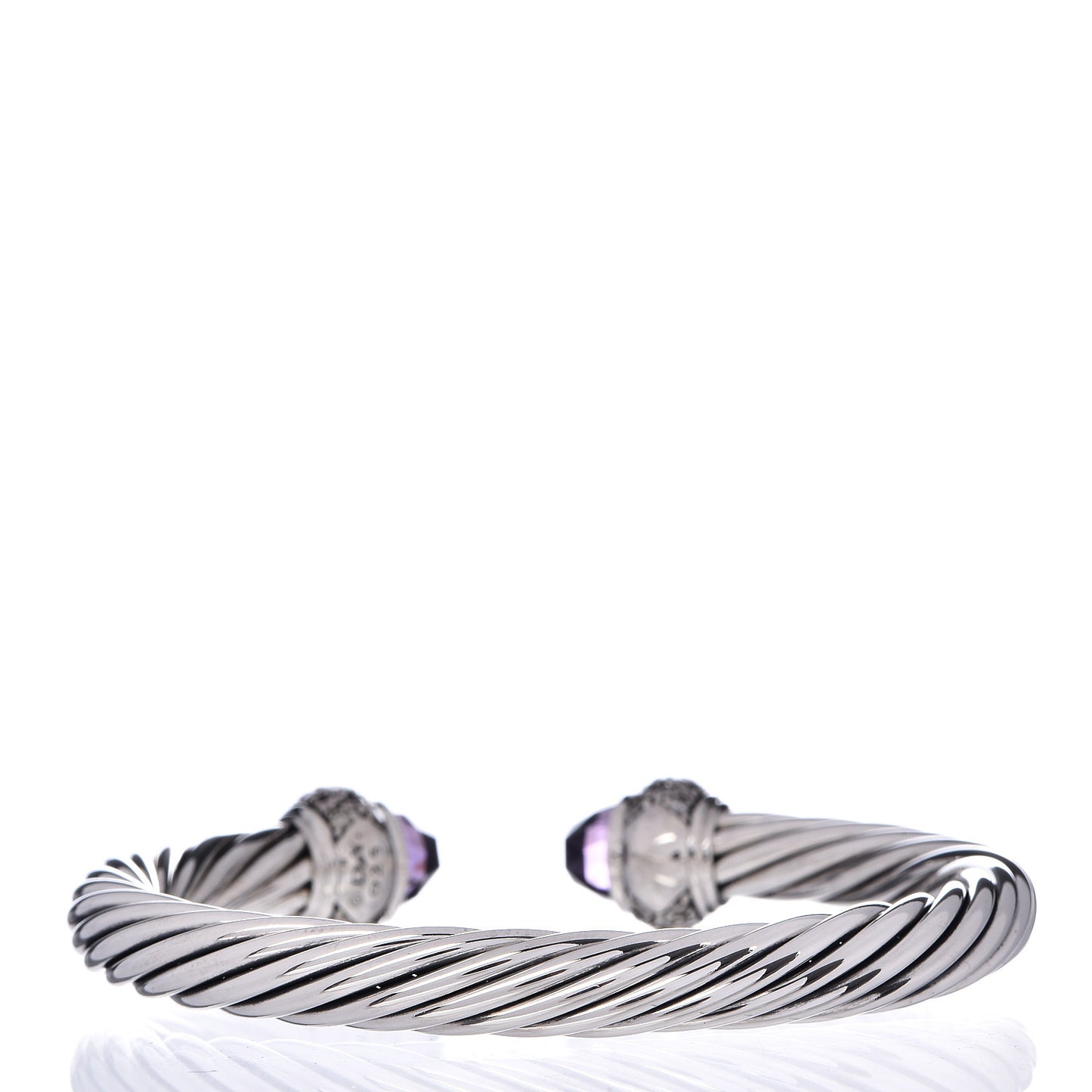 Sterling Silver Diamond Amethyst 7mm Moonlight Ice Cable Bracelet