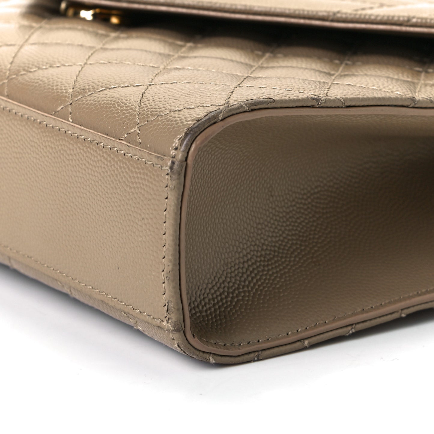 Grain De Poudre Textured Mixed Matelasse Medium Triquilt Monogram Satchel Latte Cream