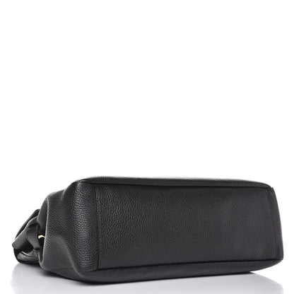 Versace COLLECTION Grained Calfskin Chain Strap Shoulder Bag Black 4 of 7