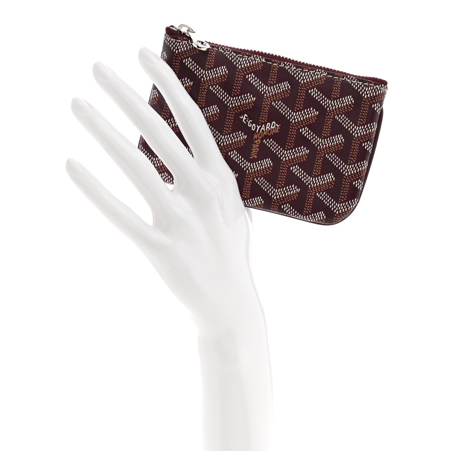 Goyard Goyardine Nano Senat Key Pouch Burgundy 2 of 8