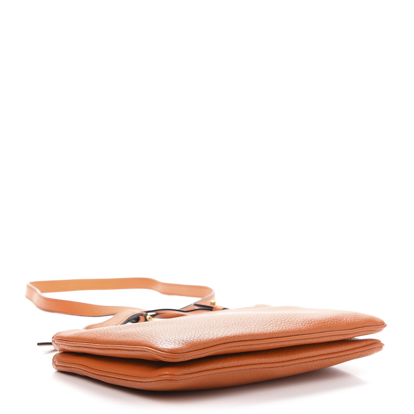 Vitello Daino Double Zip Crossbody Bag Papaya