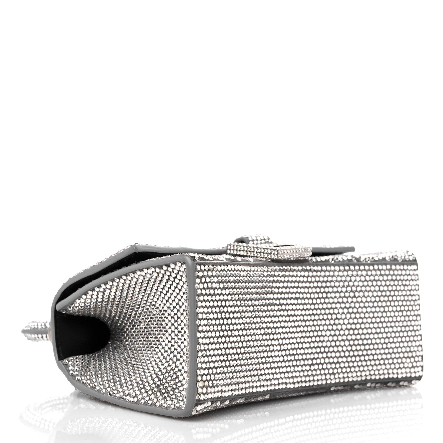 Balenciaga Strass Suede Hourglass Top Handle Bag XS Smoke Grey Crystal 4 of 14