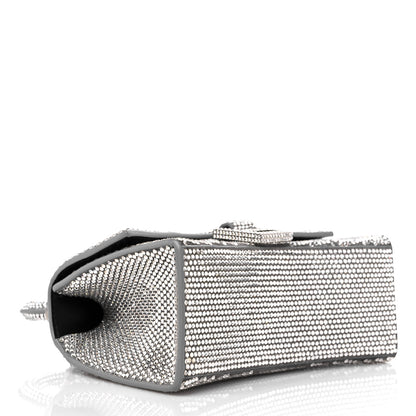 Balenciaga Strass Suede Hourglass Top Handle Bag XS Smoke Grey Crystal 4 of 14
