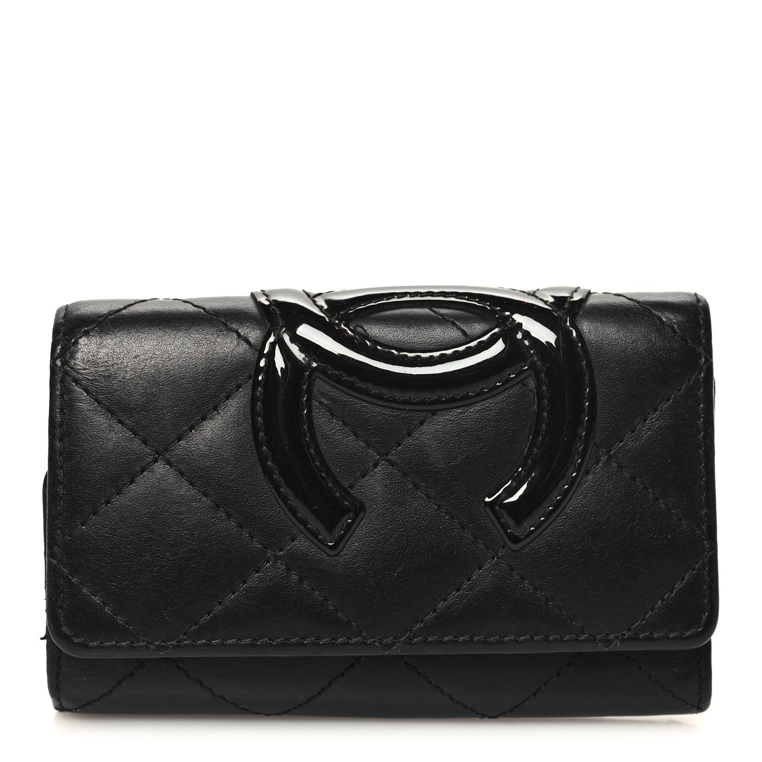 Chanel Calfskin Quilted Cambon 6 Key Holder Black 1 of 11