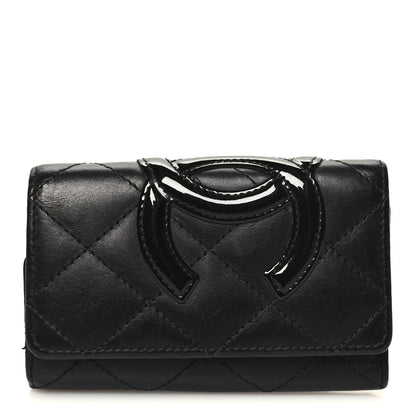 Chanel Calfskin Quilted Cambon 6 Key Holder Black 1 of 11