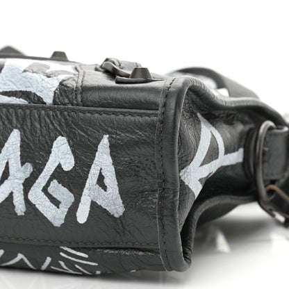 Balenciaga Agneau Arena Graffiti All Over Classic Hardware Mini City Gris Fossile White 10 of 10