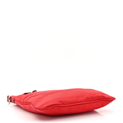 Prada Tessuto Nylon Saffiano Flat Messenger Bag Rosso 4 of 9