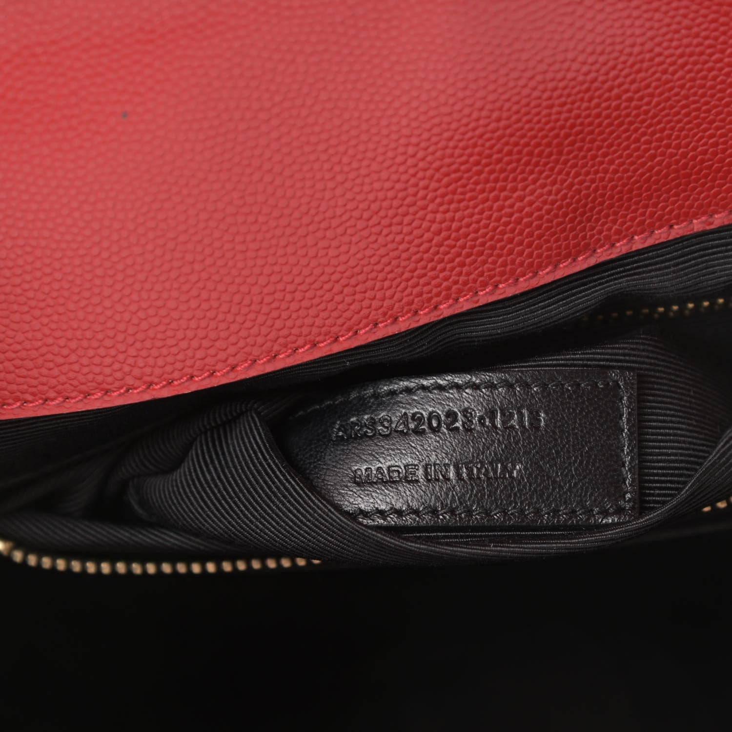 Saint Laurent Grain De Poudre Matelasse Chevron Large Monogram Satchel Lipstick Red 7 of 15