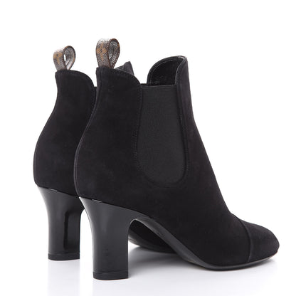 Louis Vuitton Suede Monogram Uniformes Cap Toe Chelsea 75mm Ankle Boots 36 Black 4 of 8