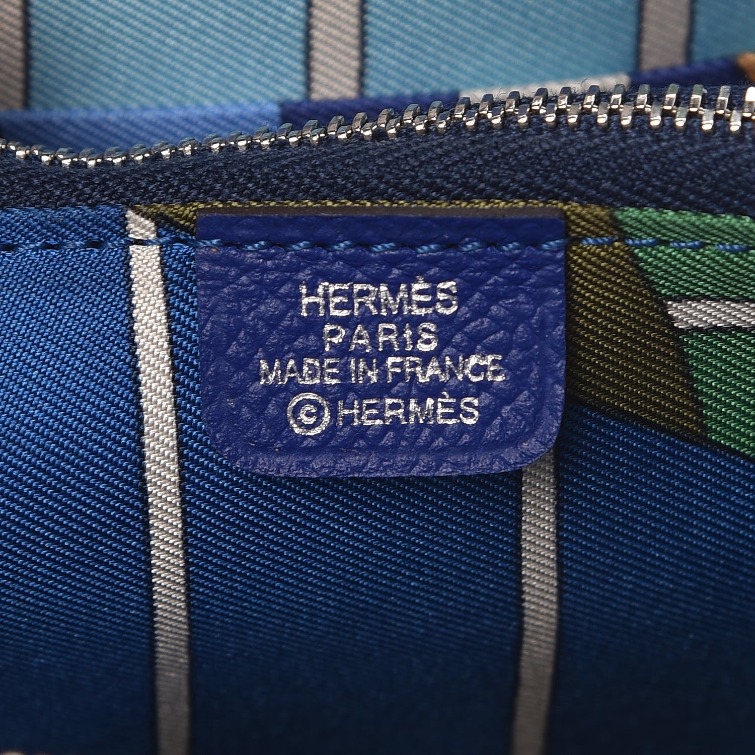 Hermes Epsom Silk'in Compact Wallet Bleu Electrique 6 of 8