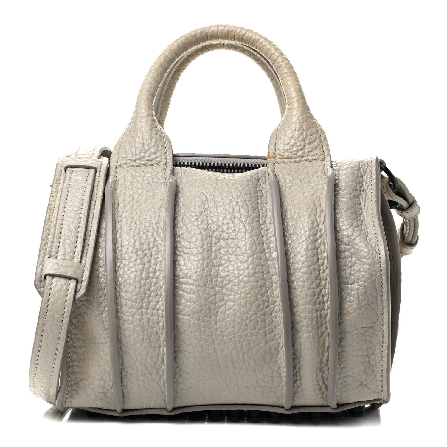 Alexander Wang Pebbled Lambskin Inside Out Rocco Matte Black Hardware Chalk 2 of 10