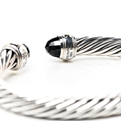 David Yurman Sterling Silver 14K Yellow Gold Black Onyx 7mm Cable Classics Bracelet 3 of 3