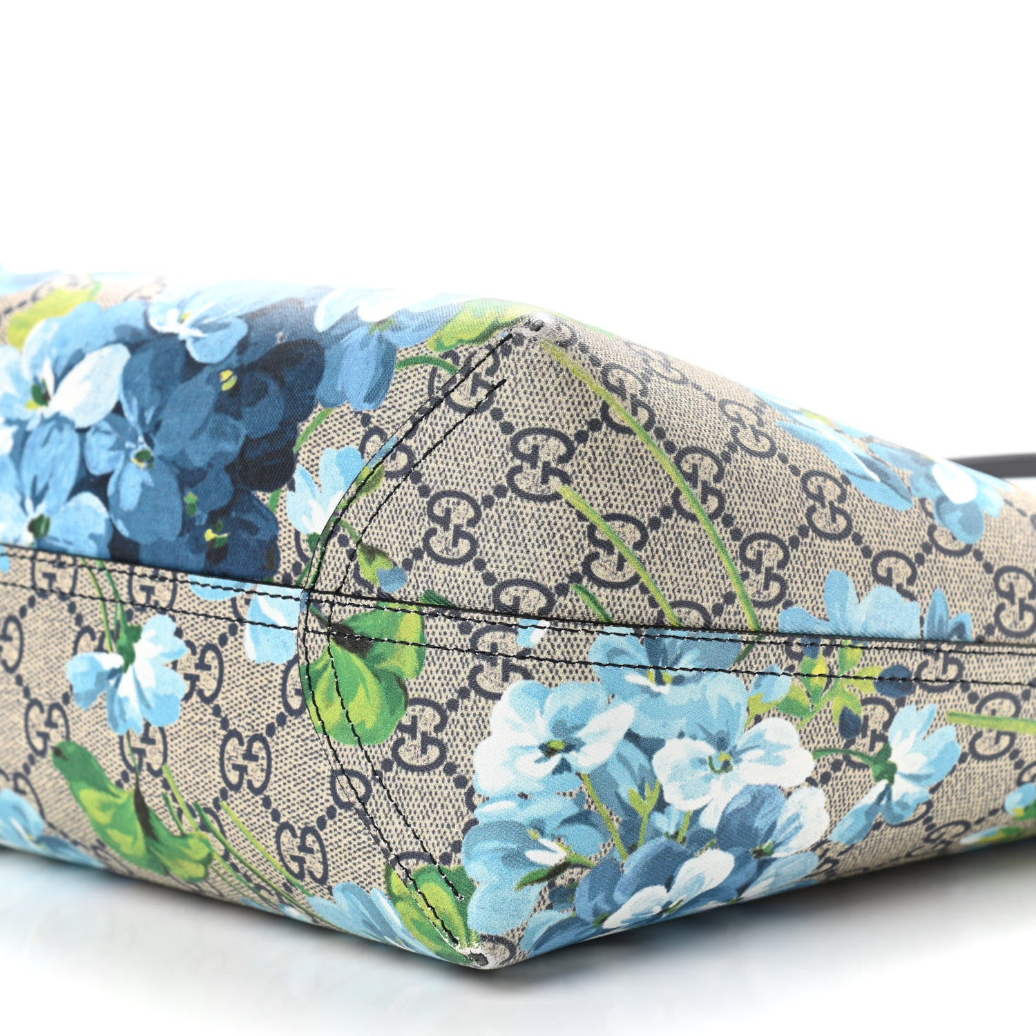 Gucci GG Supreme Monogram Blooms Medium Reversible Tote Beige Blue Navy 13 of 17