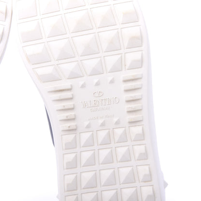 Valentino Garavani Calfskin Mens Rockstud Open Sneakers 39 White Marine 6 of 8
