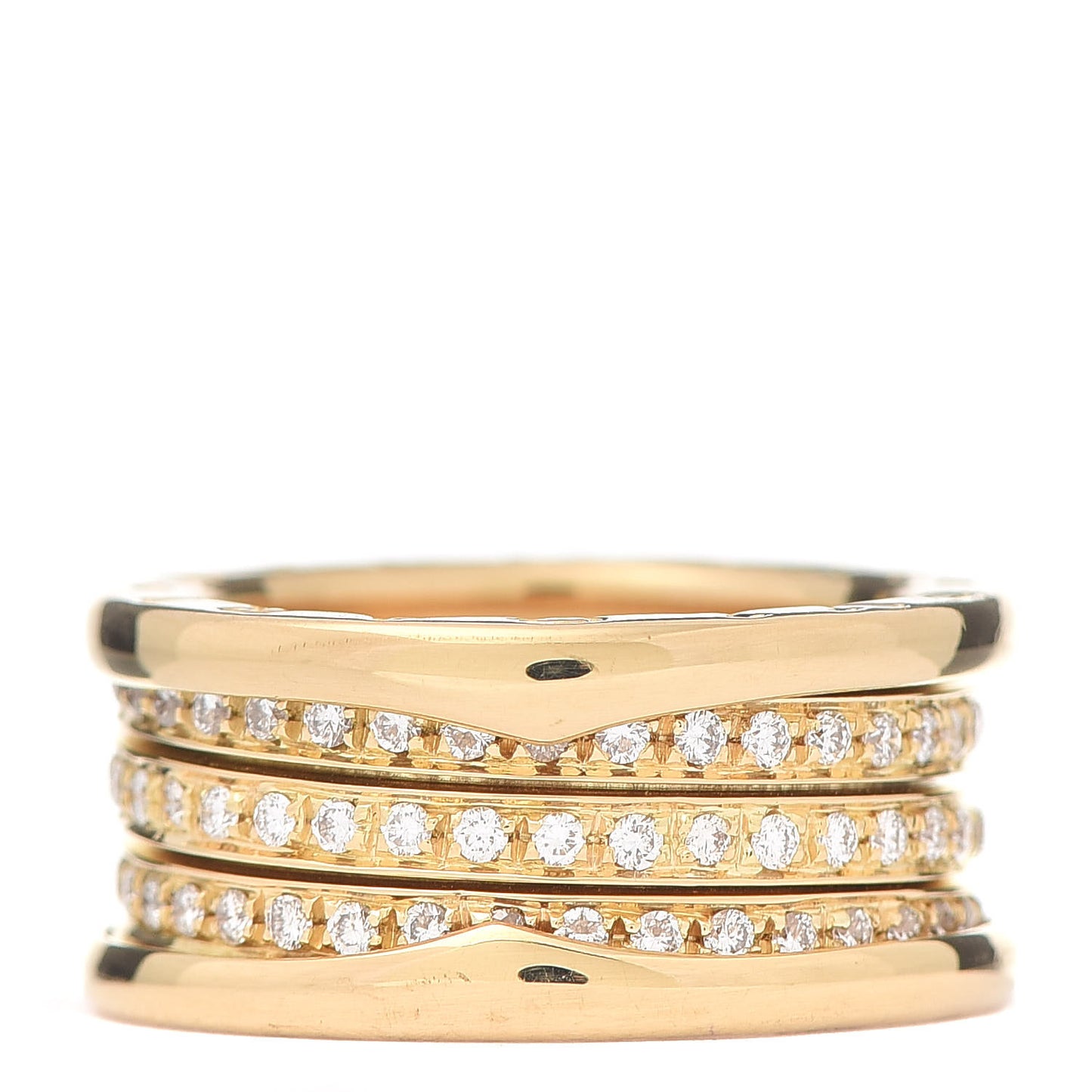 18K Yellow Gold Diamond B.Zero1 Four-Band Pave Ring 52 6